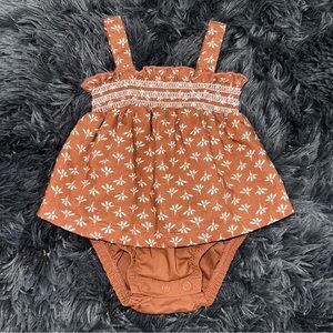 Carters Newborn Dress Onesie- Brown, New Without Tags